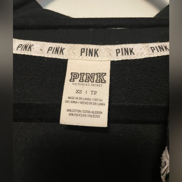 Pink Victoria Secret Black Women’s Hoodie Sweater with design on back Size XS - Picture 6 of 10
